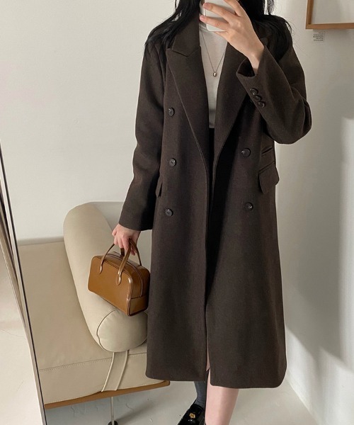 未使用級*レリアン カシミヤ100% ロング チェスターコート ダブルボタン 未使用級*レリアン カシミヤ100% ロング チェスターコート ダブルボタン