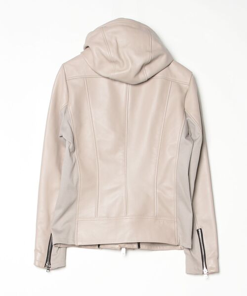 JOHNNY WOLF（ジョニーウルフ） レザーブルゾン 3/L アイボリー メンズ