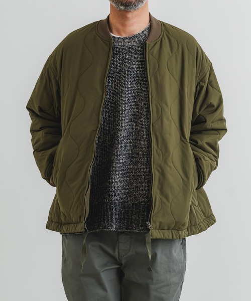 quadro ブルゾン アウター ナイロンタッサーゴードキルトZIPショート