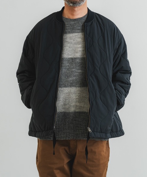 quadro ブルゾン アウター ナイロンタッサーゴードキルトZIPショート