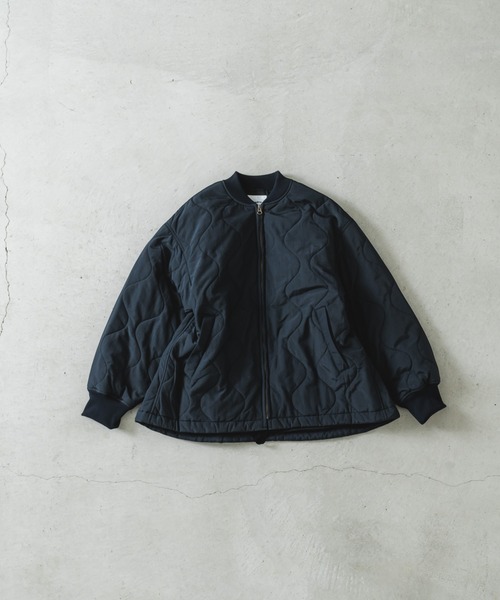 quadro ブルゾン アウター ナイロンタッサーゴードキルトZIPショート