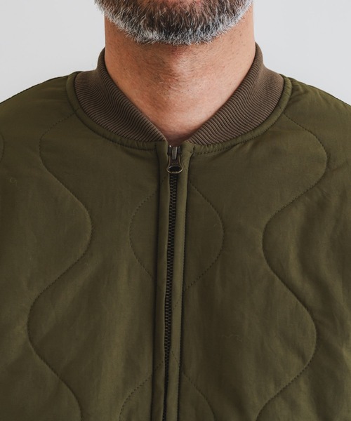 quadro ブルゾン アウター ナイロンタッサーゴードキルトZIPショート