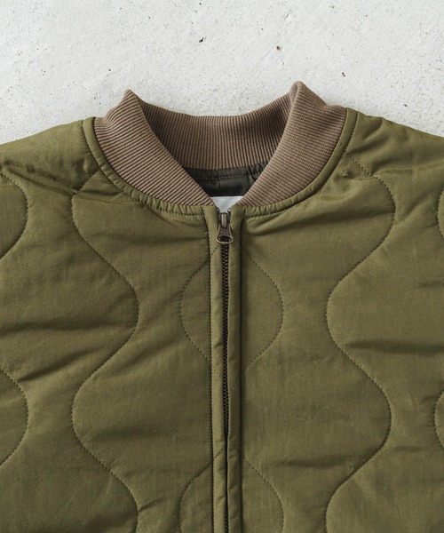 quadro ブルゾン アウター ナイロンタッサーゴードキルトZIPショート