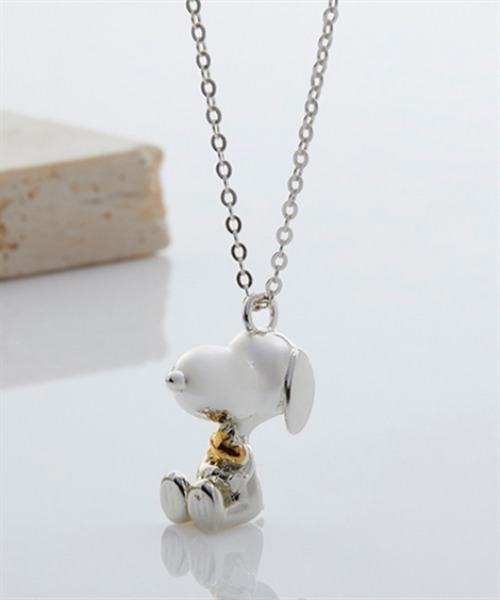 PEANUTS ネックレス スヌーピー＆ウッドストック立体モチーフシルバー
