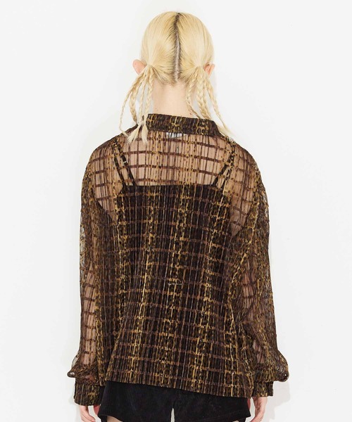 「X-girl」 長袖シャツ S グリーン レディース_画像4