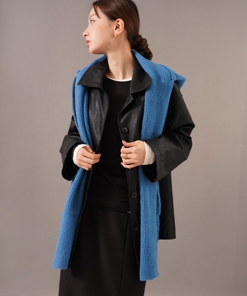 CEMO NEMO（セモネモ） マフラー ストール フード付き リブニット