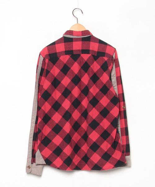 「FRAPBOIS」 チェック柄長袖ネルシャツ 2 レッド レディース_画像2