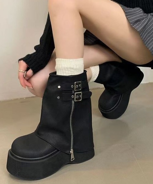 HOTEL PARTICULIER　カバー　レザーロングブーツ　アパルトモン 靴 カバーロングブーツ – Apiz