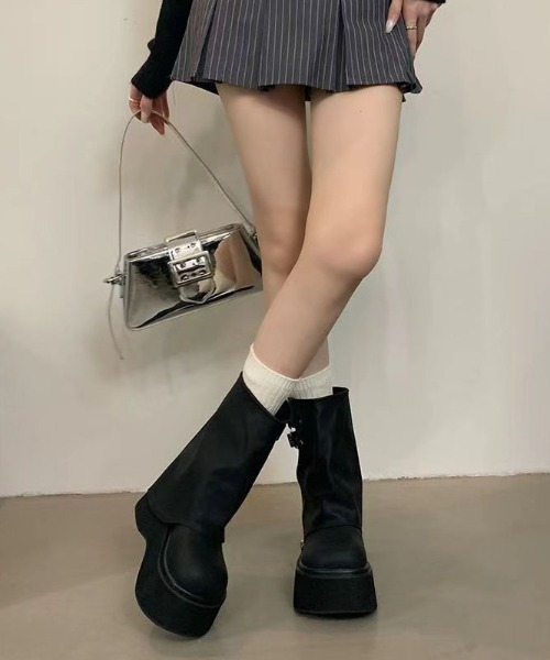 LACーVERT ブーツ 「ショート」ZIPベルトカバーブーツ レディース