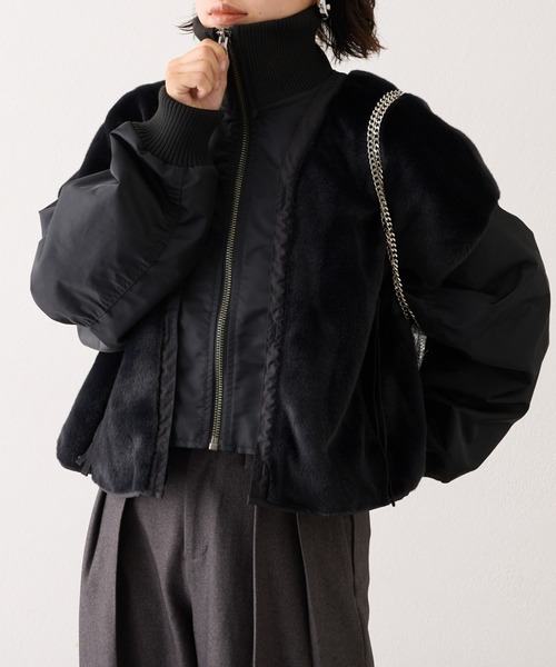etsinta」 ブルゾン ONE SIZE ブラック レディース etsinta/エシンタ 
