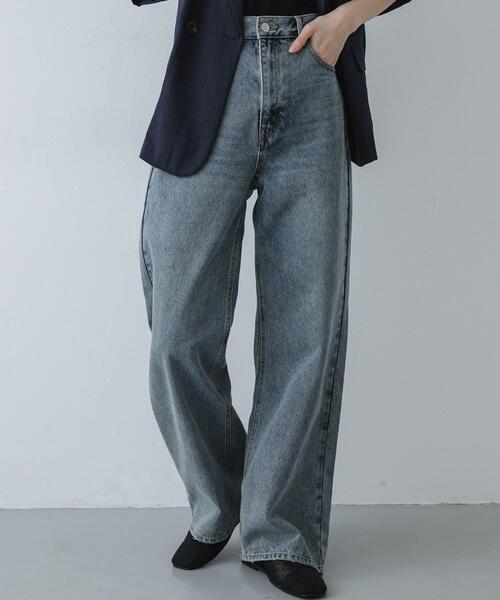 (正規品) STONE  グレー ストレートレッグデニム SENSE OF PLACE by URBAN RESEARCH パンツ ストレートレッグデニム