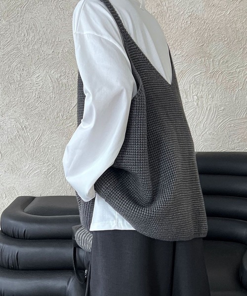 「CADBURY」 キャミソールニット FREE ダークグレー レディース_画像3