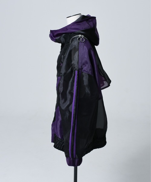 「REFLEM」 ジップアップパーカー FREE ホワイト×グレー レディース_画像5