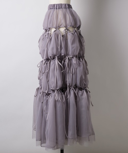 J1U by LA BELLE ETUDE フレアスカート 1 ブラック レディース