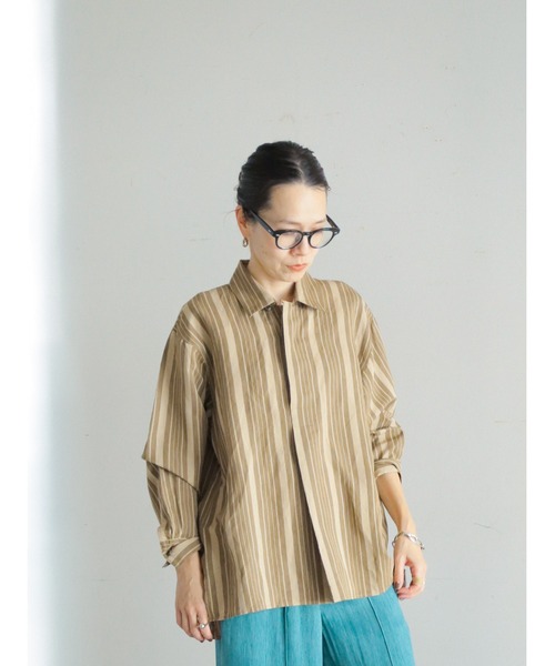 「FIL DE FER」 長袖ブラウス FREE グリーン レディース_画像6