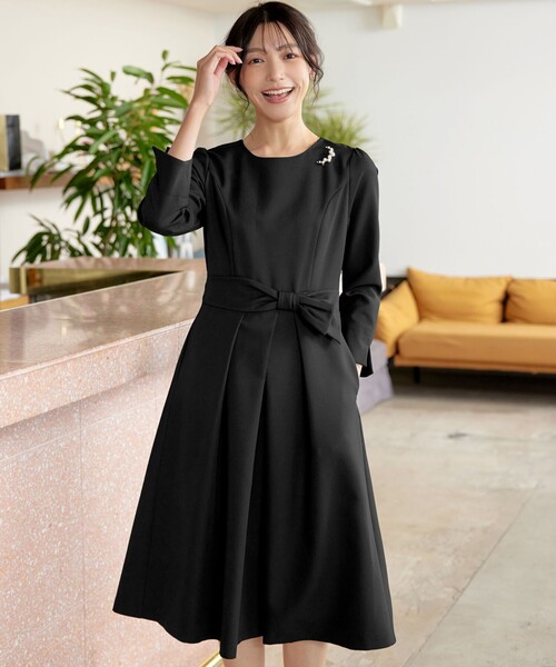 「Tiaclasse」 長袖ワンピース X-LARGE モカ レディース_画像3