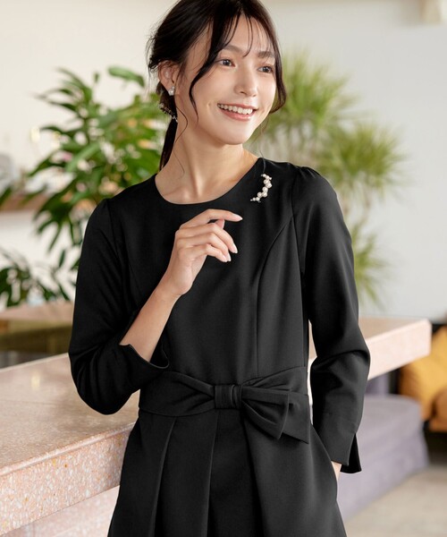 「Tiaclasse」 長袖ワンピース X-LARGE モカ レディース_画像5
