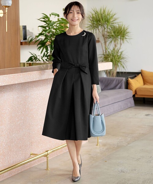 「Tiaclasse」 長袖ワンピース X-LARGE モカ レディース_画像6