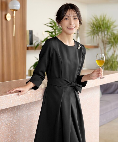「Tiaclasse」 長袖ワンピース X-LARGE モカ レディース_画像8