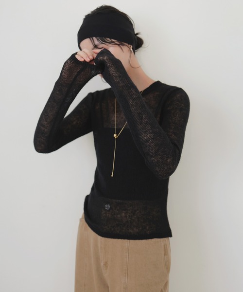 「LIAN」 長袖ニット FREE ピンク レディース_画像2