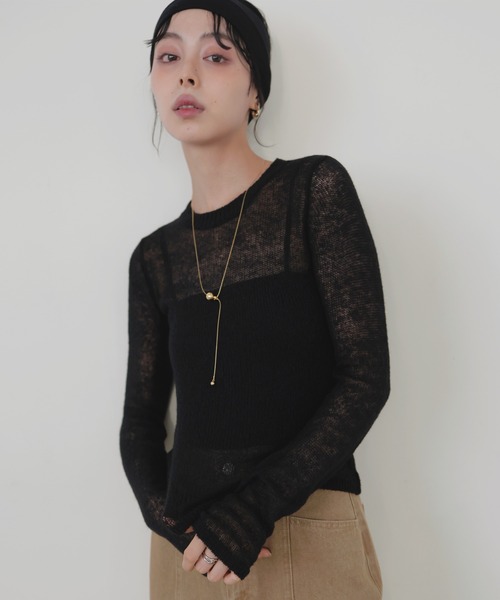 「LIAN」 長袖ニット FREE ピンク レディース_画像3