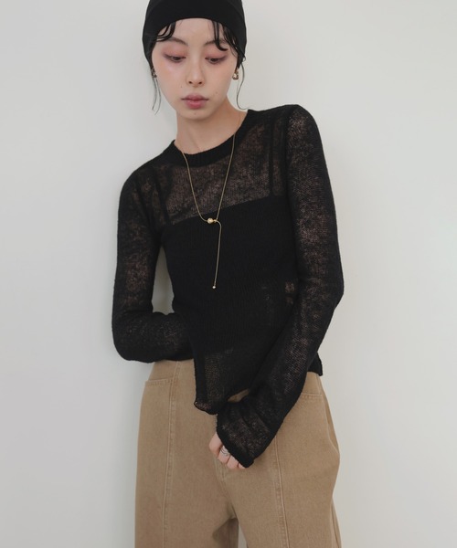 「LIAN」 長袖ニット FREE ピンク レディース_画像4