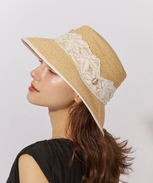 Chapeau d' O（シャポードオー） 帽子 ハット Raffia Lace Bucket