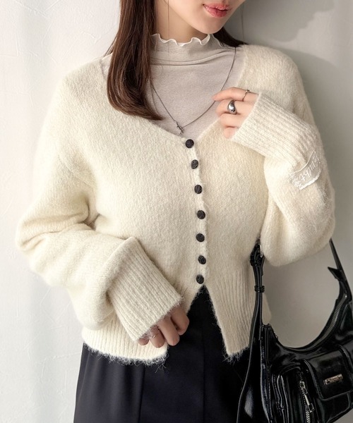「mily bilet」 ニットカーディガン X-LARGE レッド レディース_画像4