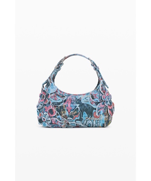 desigual  デシグアル　和柄バッグ デシグアル Desigual カラフルな素材とミニ鏡デザインのトートバッグ