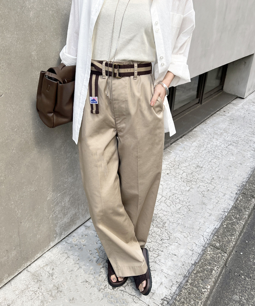 Journal　Standard　Luxe タック　ビッグ　チノパンツ　ベージュ 楽天市場】チノ タックテーパーパンツ journal standard luxe