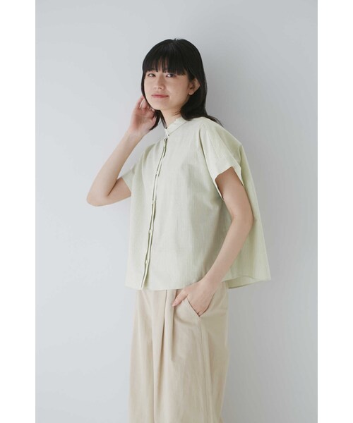 「human woman」 半袖ブラウス MEDIUM ブルー系その他3 レディース_画像4