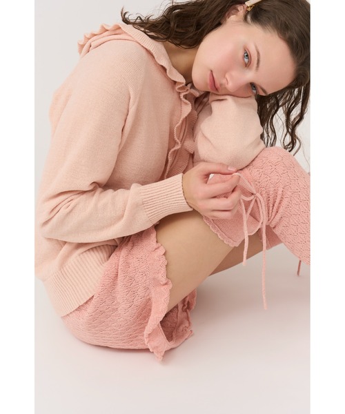 SNIDEL  ルームウェア　ピンク（未使用品） SNIDEL HOME パジャマ ルームウェア クロシェショートパンツ