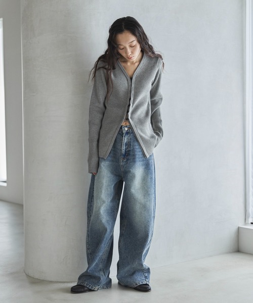 「feepur」 ニットカーディガン MEDIUM アイボリー レディース_画像3