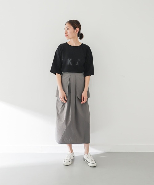 「EKAL」 半袖Tシャツ ONE オフホワイト レディース_画像7