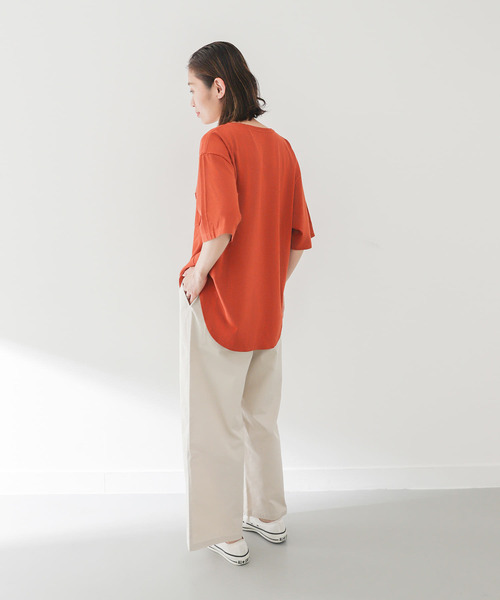「EKAL」 半袖Tシャツ ONE オフホワイト レディース_画像8