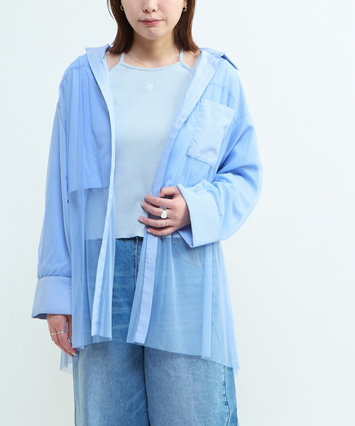 「CONVERSE TOKYO」 長袖シャツ FREE ブルー レディース_画像3