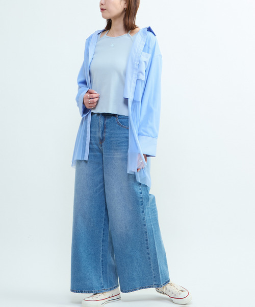 「CONVERSE TOKYO」 長袖シャツ FREE ブルー レディース_画像4