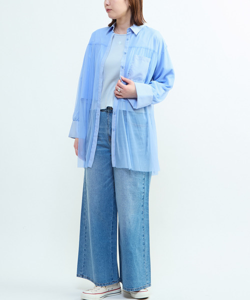 「CONVERSE TOKYO」 長袖シャツ FREE ブルー レディース_画像6
