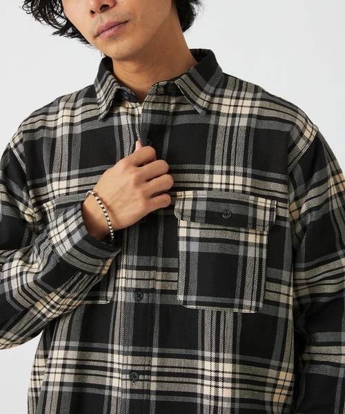 「Prentiss」 長袖シャツ MEDIUM ネイビー メンズ_画像7
