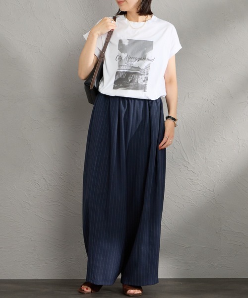 tシャツ 「MICA＆DEAL/マイカアンドディール」 フレンチスリーブ フォトプリントTシャツ レディースの画像