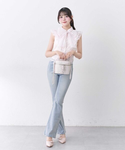 Belle Charme ブラウス シャツ 「Belle Charme」Ribbon Tie Frill