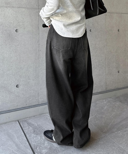 「andme」 デニムパンツ L ブルー レディース_画像2