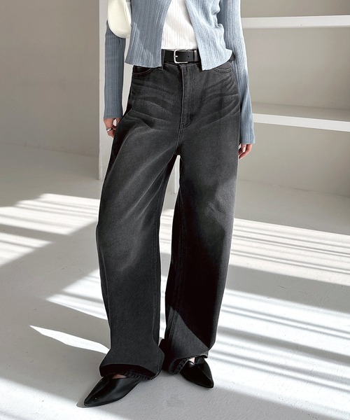 「andme」 デニムパンツ L ブルー レディース_画像9