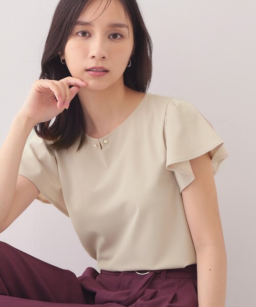 index（インデックス） tシャツ 半袖 「接触冷感」フリルフレンチ