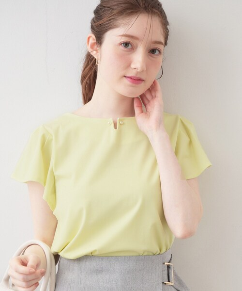 index（インデックス） tシャツ 半袖 「接触冷感」フリルフレンチ