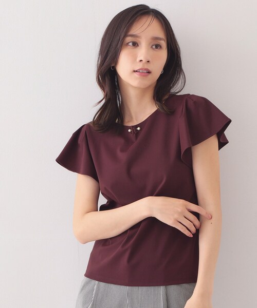 index（インデックス） tシャツ 半袖 「接触冷感」フリルフレンチ
