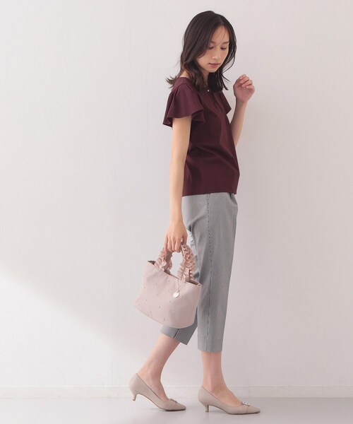 index（インデックス） tシャツ 半袖 「接触冷感」フリルフレンチ