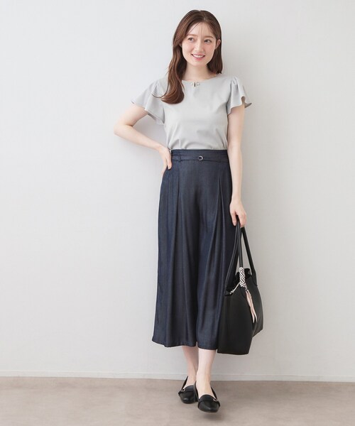 index（インデックス） tシャツ 半袖 「接触冷感」フリルフレンチ