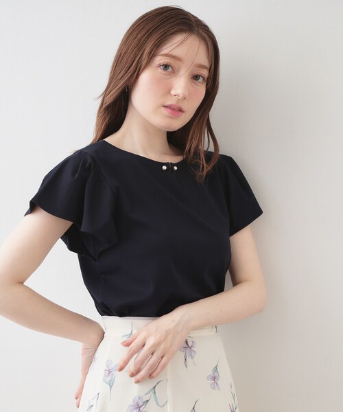 index（インデックス） tシャツ 半袖 「接触冷感」フリルフレンチ