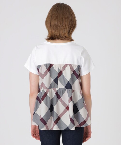 ブルーレーベルクレストブリッジ　ティアードカットソー　ベージュチェック BLUE LABEL CRESTBRIDGE（ブルーレーベルクレストブリッジ） tシャツ